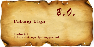 Bakony Olga névjegykártya