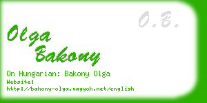 olga bakony business card